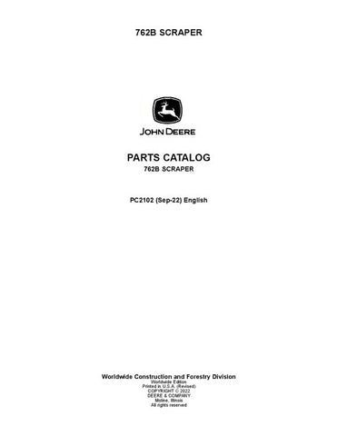 John Deere 762B B Series Scraper Parts Manual PC2102