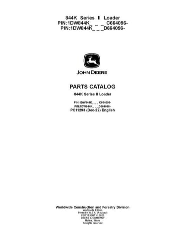 John Deere 844K Series II K Series Loader Parts Manual PC11293