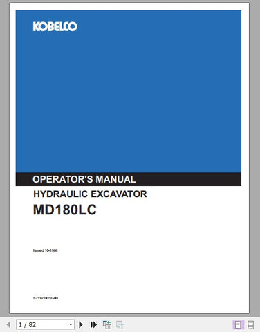 Download Kobelco MD180LC Hydraulic Excavator Service Repair Manual YG-0647