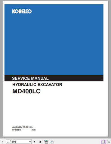 Download Kobelco MD400LC Hydraulic Excavator Service Repair Manual