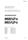 Komatsu D60A-6 D60AP-6 D65A-6  D65AP-6 Bulldozer Shop Service Repair Manual Download