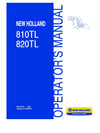 New Holland 810TL 820TL Loader Operator's Manual 84157372 