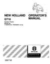 New Holland GT18 Garden Tractor Operator’s Manual 86602566 