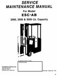 Yale ESC020AB, ESC025AB, ESC030AB Electric Forklift Truck Workshop Service Maintenance Manual