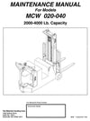 Yale MCW020, MCW040 Pallet Truck Workshop Service Maintenance Manual