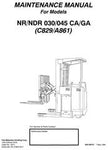 Yale NDR030GA, NDR045GA, NR030GA, NR045GA Narrow Aisle Reach Truck A861, C829 Series Service Repair Manual